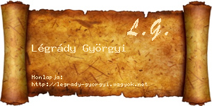 Légrády Györgyi névjegykártya